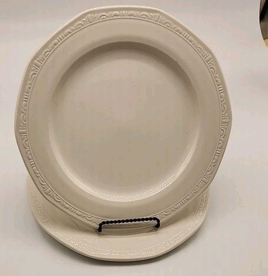 Syracuse Castleton White 2 Dinner Plate Set Japan Dinnerware Tableware 9 3/4'' 