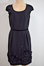 Badgley Mischka Black Floral Cocktail Dress Size 6 US On Sale rp