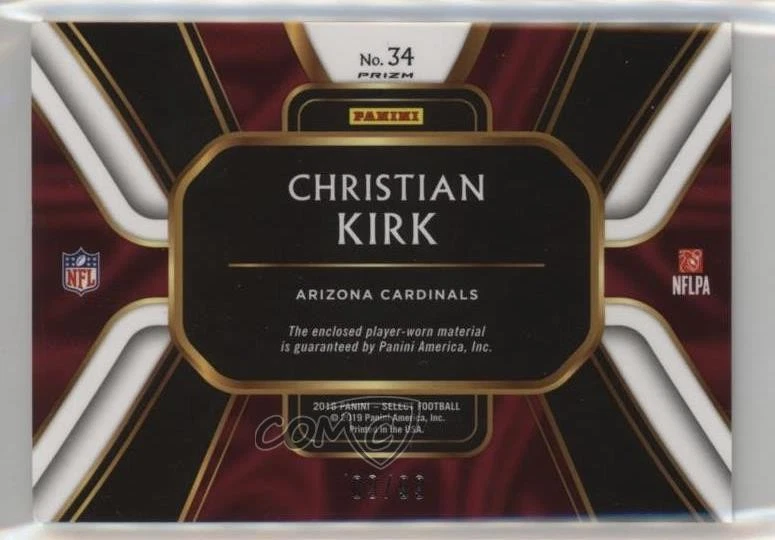 2018 Panini Select Jumbo Rookie Swatches /99 Christian Kirk #34 RC - Image 2 of 2