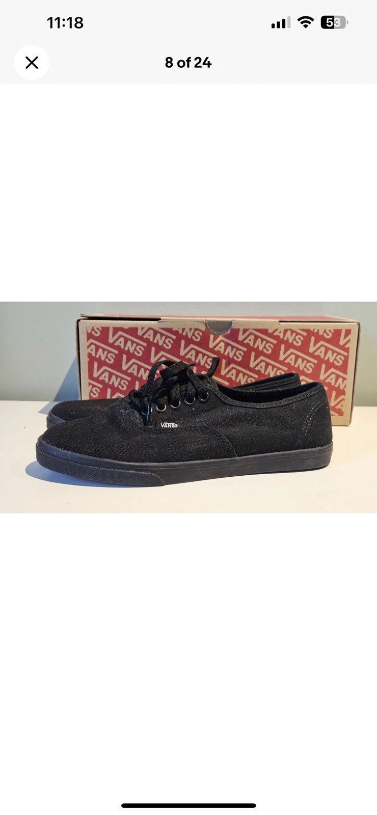 Women’s Van’s Authentic Core Classic Shoes Size 9 Black Brand New In Box image 7
