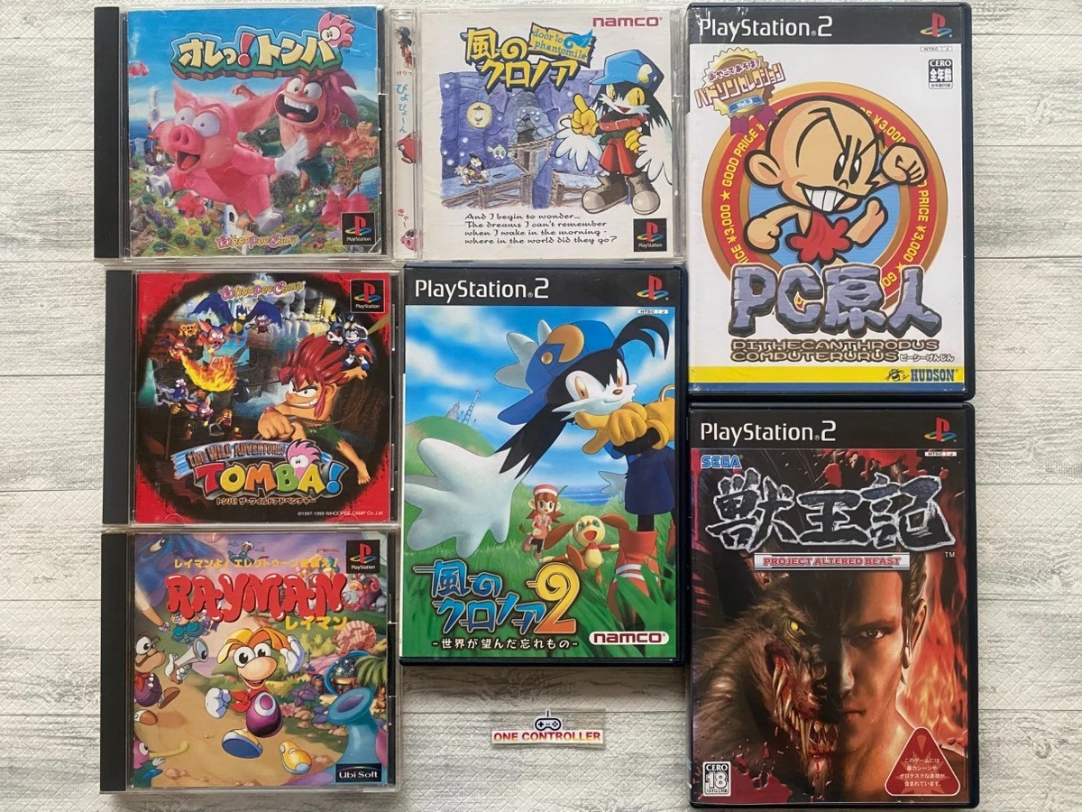 SONY PS 1 2 Tomba & Rayman & Kaze no Klonoa & PC Genjin & Jyuouki