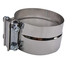  Exhaust Clamp - Lap Joint Exhaust Band Clamps Preformed Stainless 4 inch 1