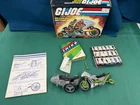 Vintage 1985 GI Joe Silver Mirage Motorcycle  incomplete With Box