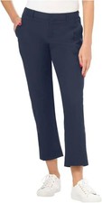 Kirkland Signature Women's Travel Pant, Elastic Waistband, Navy, 4