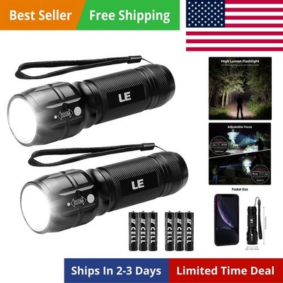 LED Flashlights High Lumens, Small Flashlight, Waterproof, Adjustable Focus F...