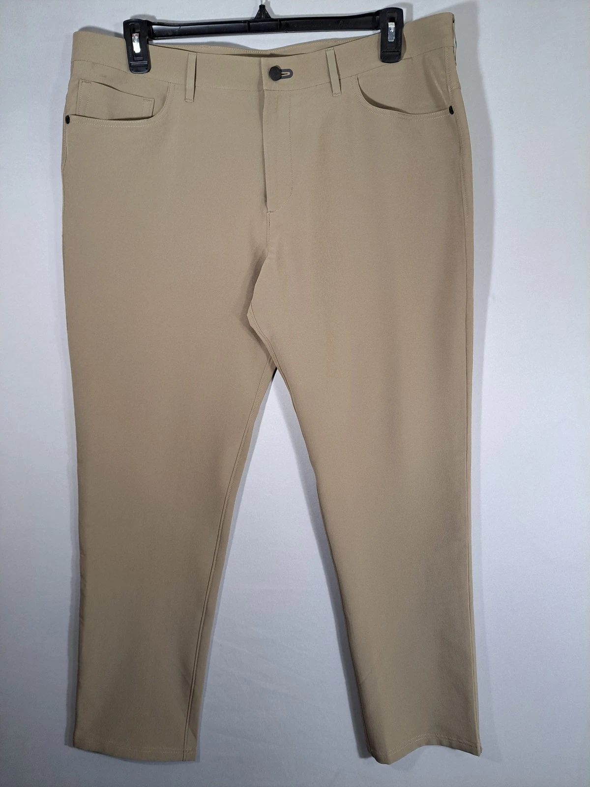 Public Rec Pants Mens 38x32 Khaki Tan Straight Stretch Dress Travel Comfort T110