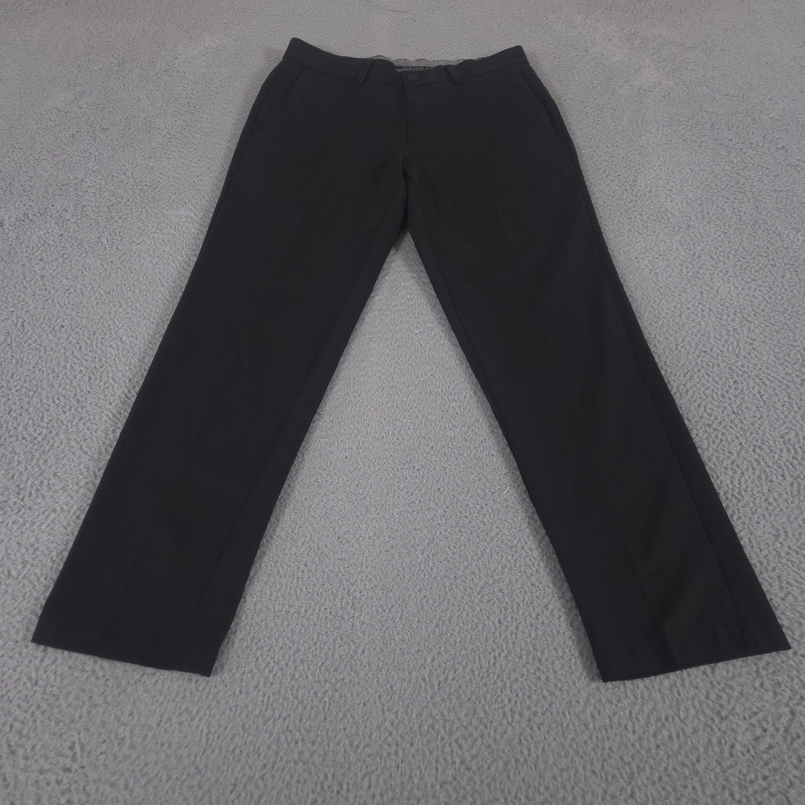 Haggar Pants Mens 32x30 Black Cool 18 Pro Dress Slim Fit Performance Trousers