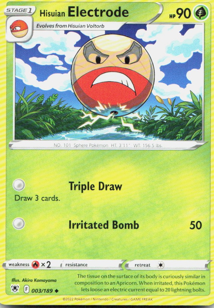 Hisuian Electrode 003/189 SWSH10 Astral Radiance U NM Pokémon — English
