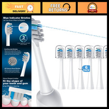 6 Pack Replacement Toothbrush Heads for Water Flossing Brush, Fits Sonic Fusion