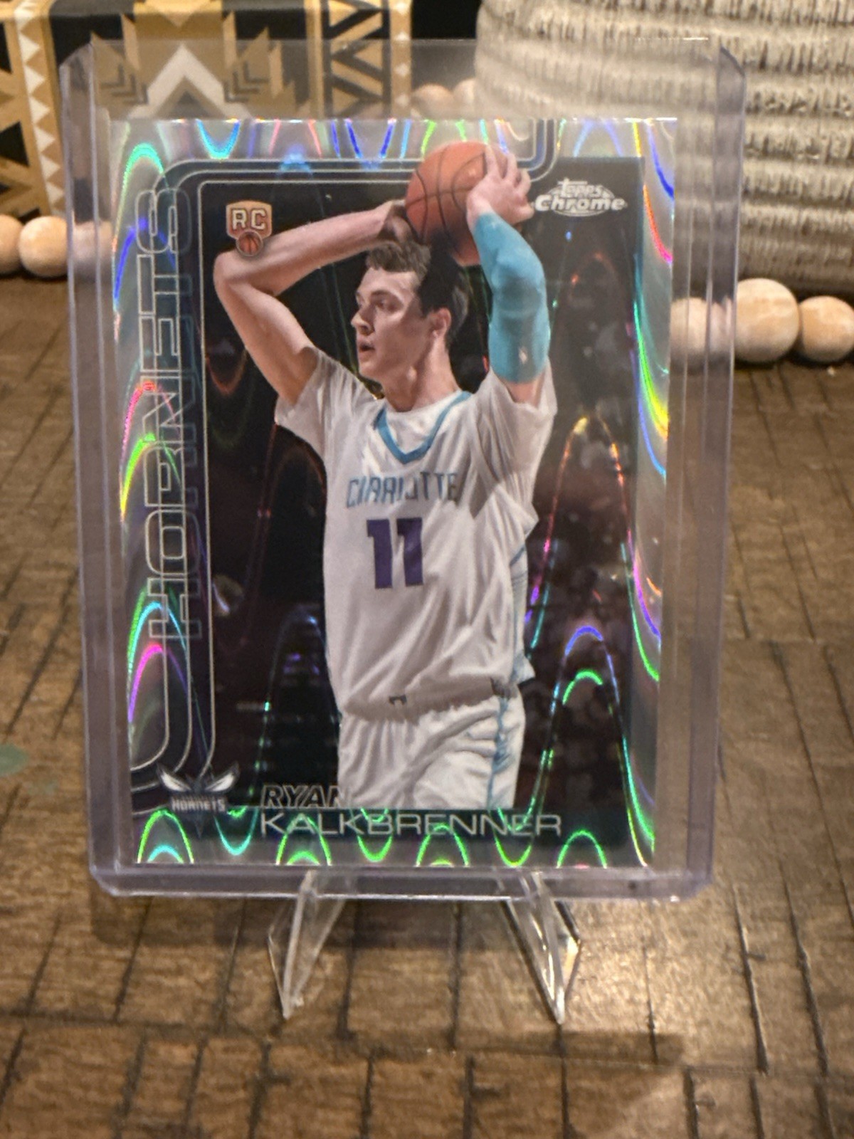 Topps Chrome Rookie Ryan Kalkbrenner #284 Raywave Charlotte Hornets 2025