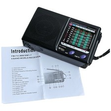 Mini Portable Stereo Sound Radio 9 Band FM MW SW Receiver Player Battery Powered