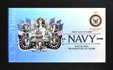 2025 U.S. Navy Stamp FDC: Design 2/4: U.S. Naval Heroes: Cachets Ciccolella