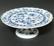 Alte Meissen Kuchenplatte Zwiebelmuster Tortenst&auml;nder Tortenplatte Kuchenst&auml;nder