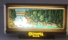 Vtg Working NOS OLYMPIA BEER Lighted Motion Waterfall Sign Cash Register Topper