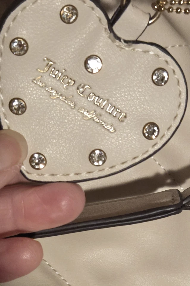 BOLSO DE HOMBRO JUICY COUTURE HERMOSO COMO DIAMANTES BLANCO CREMOSO Foto 4 de 4
