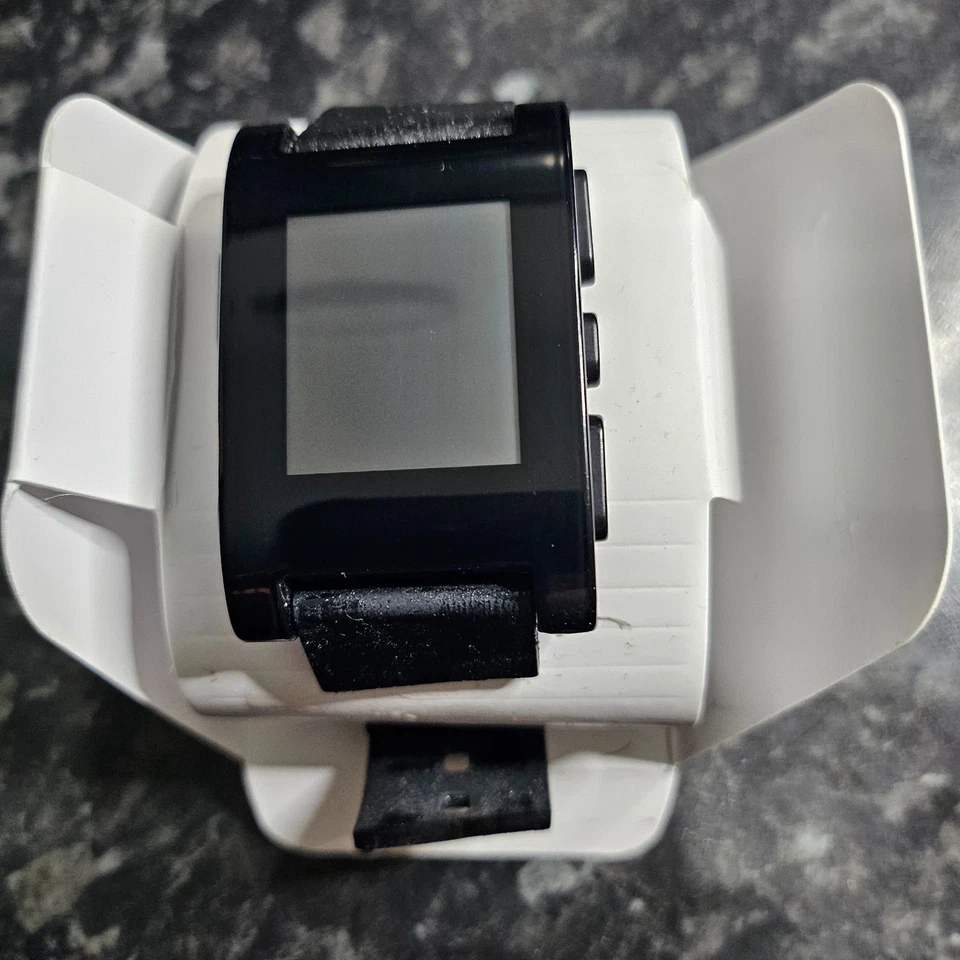 Pebble Classic Jet Black Case Silicone/Rubber Black Classic Buckle - (301BL) - Image 2 of 4