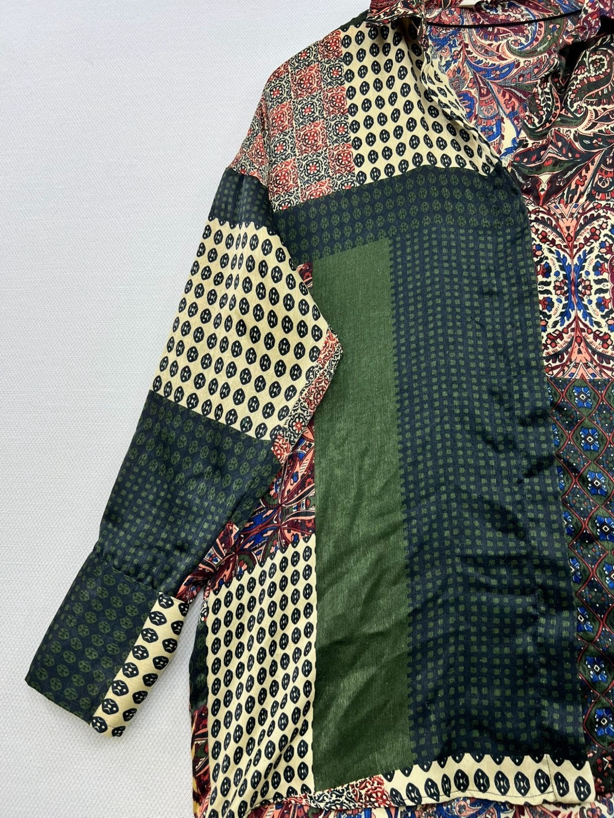 Zara Basic Womens Button Front Boho Blouse Long S… - image 6