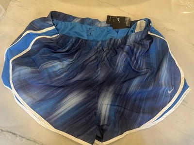 WOMENS NIKE DRI-FIT TEMPO SHORT PLUS SIZE XXL BLUE WHITE MULTI PRINT