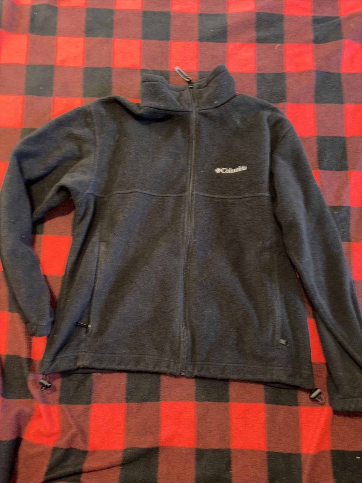 Columbia Sportswear Company Unisex Fleece Jacket Zipper Front Black Size medium