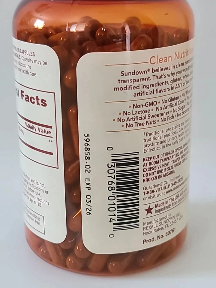 Sundown Saw Palmetto for Him 450mg 250 ct validade 26/03 - Imagem 4 de 4