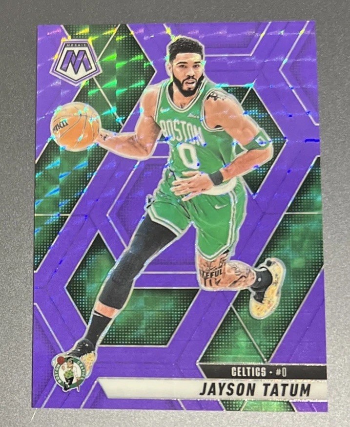 Jayson Tatum 2024-25 Panini Mosaic - Purple Fluorescent /249 Celtics #188