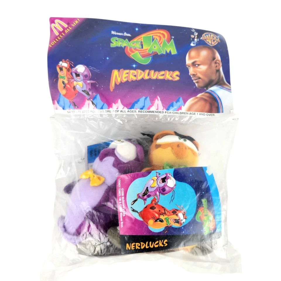 New Vtg 1996 McDonald's Space Jam NERDLUCKS Plush Stuffed Toy - Sealed!! - Image 2 of 3