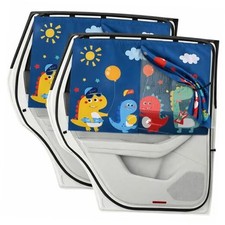 Car Window Shade for Baby Pack Magnetic Double Layer Sun Shade with 2 Blue Rear