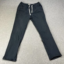 Marine Layer Saturday Slim Straight Twill Pant Mens Medium Blue Drawstring