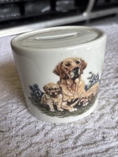 Wedgewood Money Box Guide Dog for the blind. Golden Retriever image.