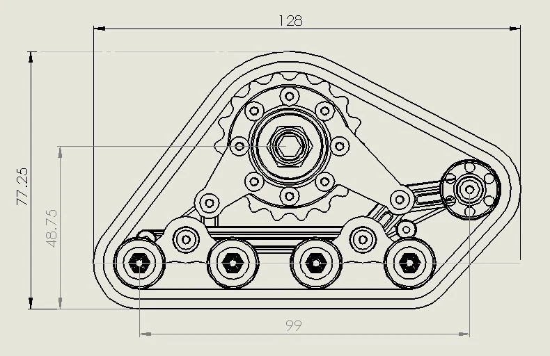 New Track set 4pcs for Tamiya High-Lift Ford F350,Toyota Hilux,Tundra Snowmobile - Image 2 of 3