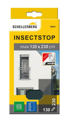 Schellenberg Insektenschutz Fliegengitter, 130 x 230 cm, für bodentiefe Fenster