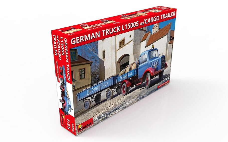 Miniart 38023 German Truck L1500S W/Cargo trailer Miniatures