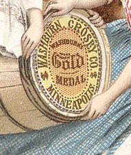 WASHBURN CROSBY'S GOLD MEDAL FLOUR, 2 PRETTY LADIES & CAT, TRADE CARD  TC1132