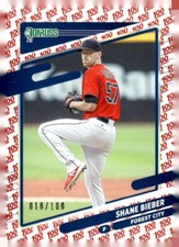 2021 Donruss Variations One Hundred #183 Shane Bieber  SERIAL # 018/100