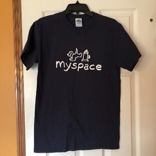 Vintage Peace Frogs “MySpace” Dog Fire Hydrant Tshirt - Size Small - Navy Blue