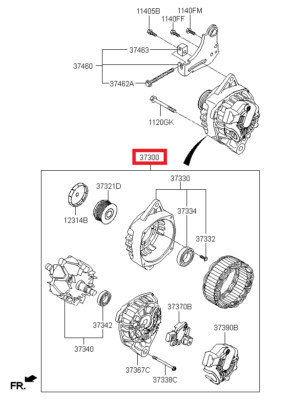 Genuine/OEM 373002B910 GENERATOR ASSY for Hyundai Avante AD 16