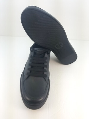 NEW Gucci GG Supreme Black Canvas Leather Men Low top  display picture 2