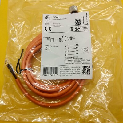 One IFM EVC001 Connection Cable New Fast Shipping