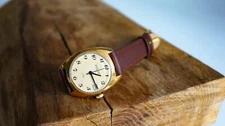 Soviet Poljot gold plated AU10. Original vintage Soviet Mechanical men's watch
