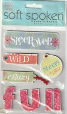 MAMBI Soft Spoken by Kay 3D Stickers SLEEPOVER Theme 93950 Fast FREE Ship!