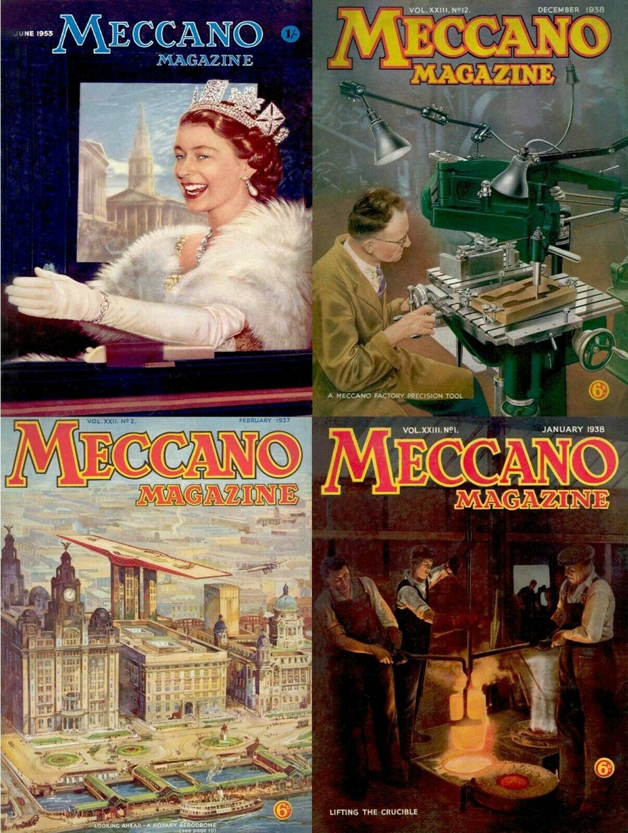 Meccano – Hobby Mechanical Toys -650 Old Magazines V. 1 2&3 (1916