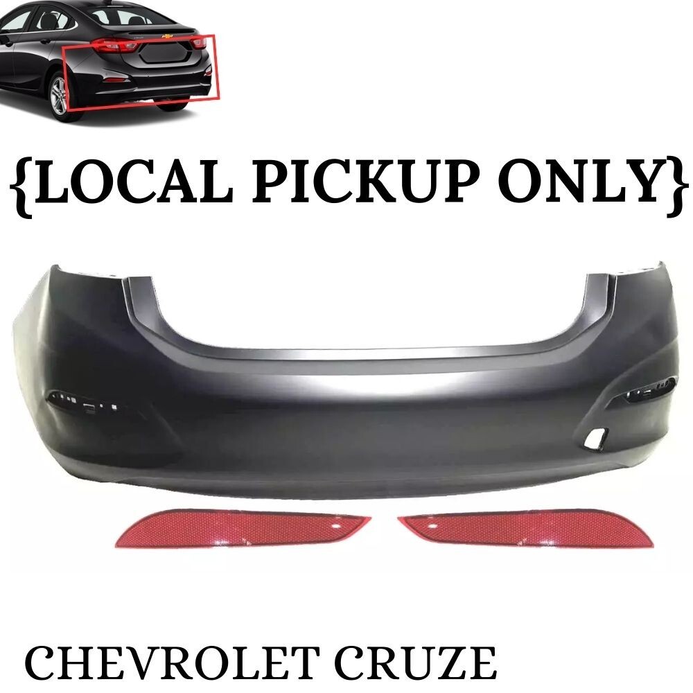 Fits 2016-2019 Chevrolet Cruze Rear Bumper Cover With Reflectors Local Pickup