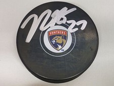 Nick Bjugstad Florida Panthers Signed NHL Logo Puck LOM COA  NB