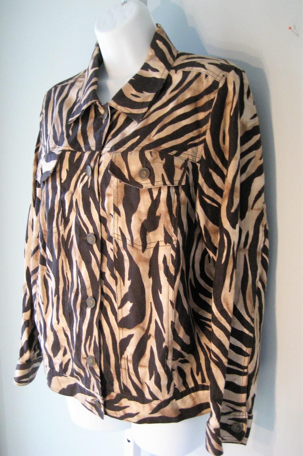 Cardigan Femme Carole Little – Imprimé Animalier, Taille L – Coton Mélangé, Occasion Très Bon état