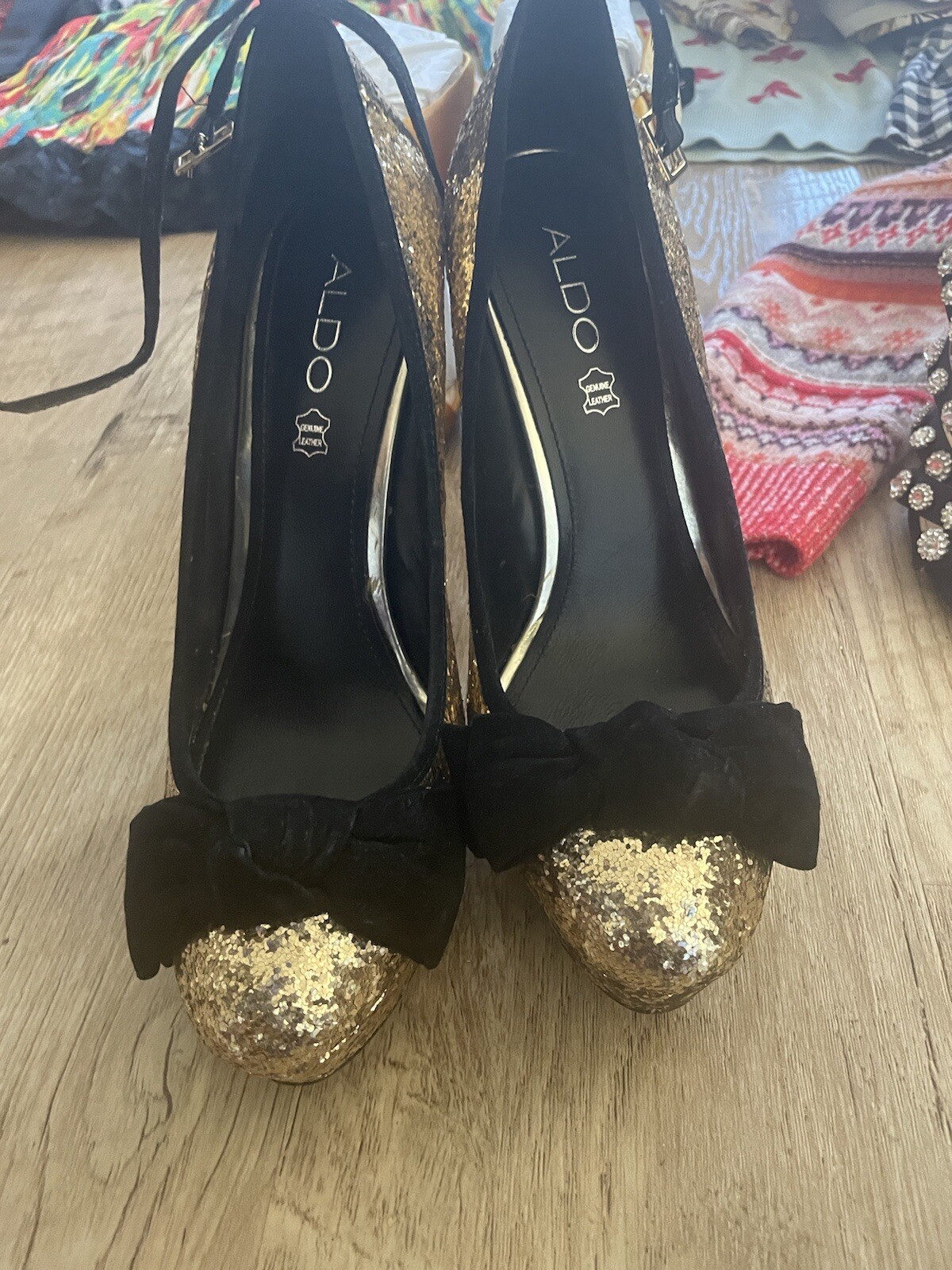 Gold Glitter Platform Aldo Heels Gem