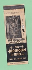 Matchbook Cover The Algonquin Hotel Alibi Room Sault Ste. Marie Ontario