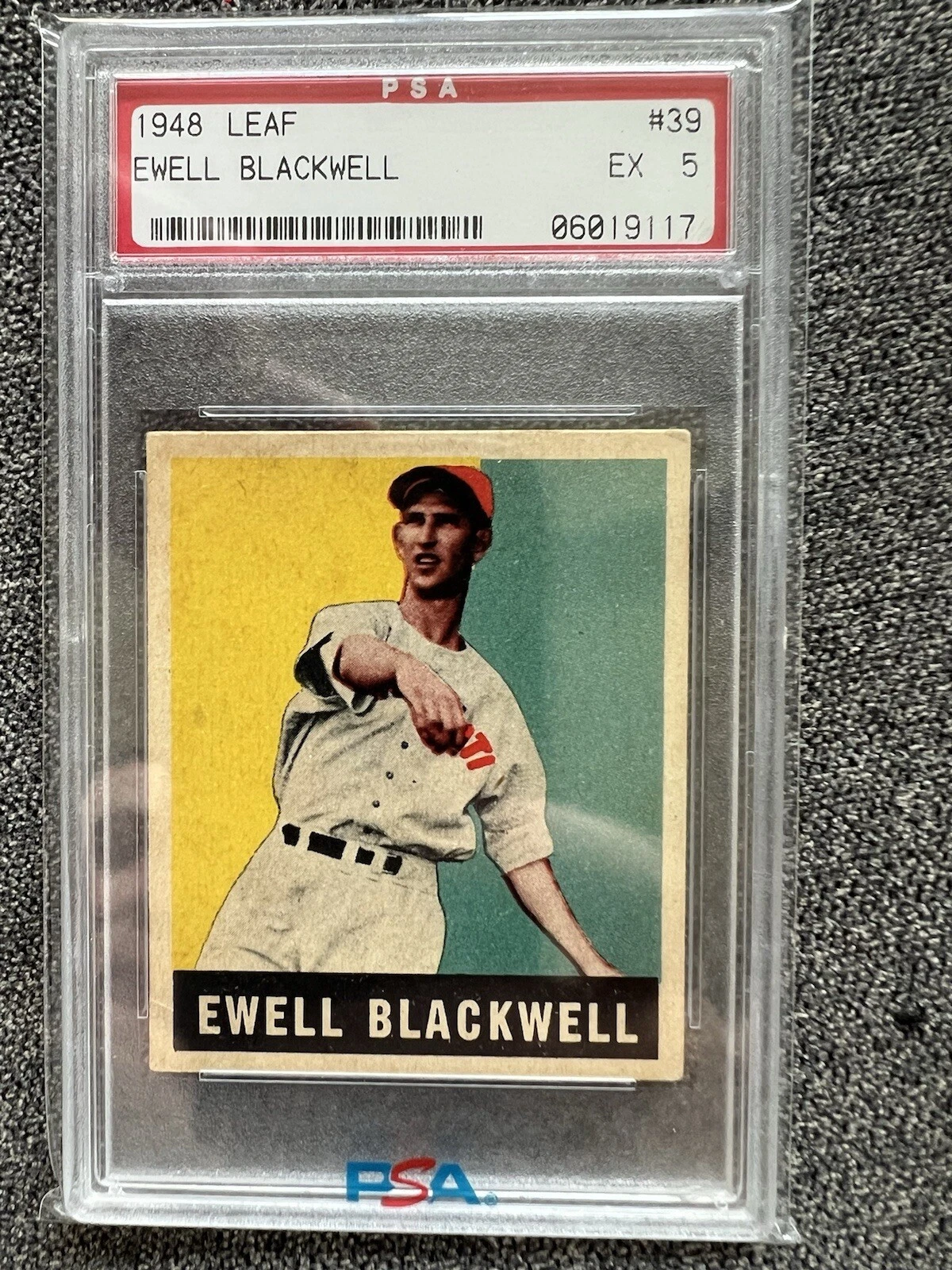 1948 LEAF GUM CO. #39 EWELL BLACKWELL RC REDS PSA 5