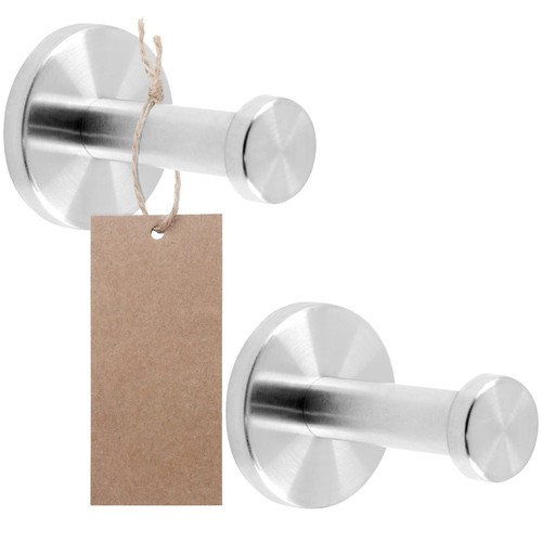2 PCS Bathroom Towel Hooks Brushed Nickel Stainless Steel Wall Mounted Robe H... - 第 1/7 張圖片