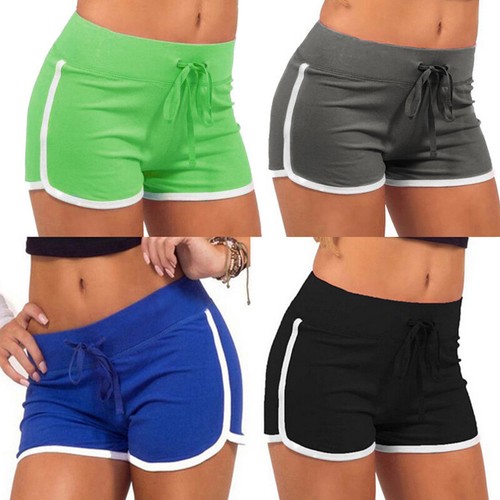 Womens Shorts Elastic Waist Summer Casual Gym Sports Yoga Shorts Beach Hot Pants - Picture 4 of 18
