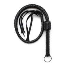 New Flogger Leather Whip Riding Crop Black Riding Whip Horse With Cat Whip Fun